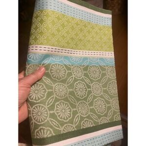 Green Floral Woven Tapestry Cotton Table Runner Spring Garden‎ Boho